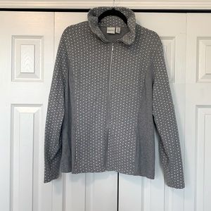 Polka dot zip up light jacket